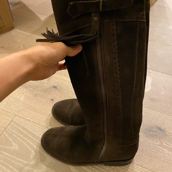 ASO Kate Middleton. Really Wild Brown Suede Spanish Boots Size 37 - Picture 6 of 10